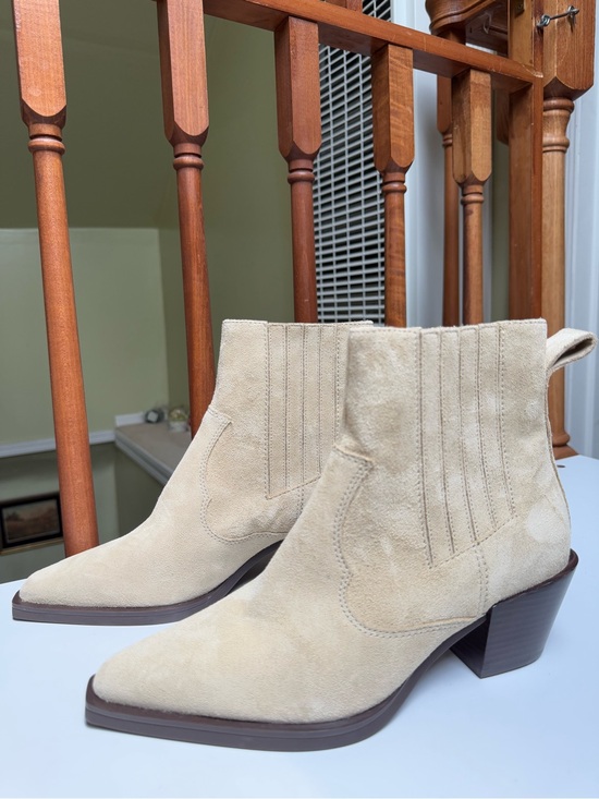 rag & bone Shoes - rag & bone Beige Suede Pointed Ankle Booties